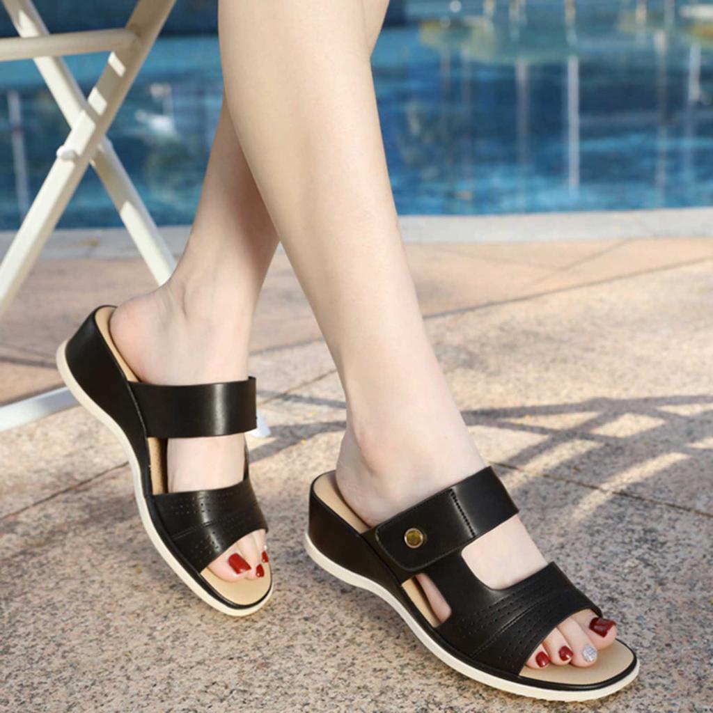 Women Wedge Shoes Open Toe Flatform Wedge Casual Sandal Slip On Summer Comfy Slides Sandals Platform Shoes Sandalias Femininas