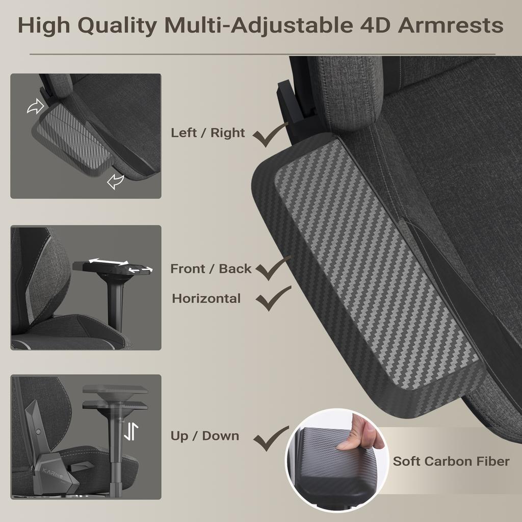 KARNOX Gaming Chair Fabric for Adults - Office Chair High Back,Game Chair with Headrest and Lumbar Support,Gaming Chair Cloth 155 Degrees Recline