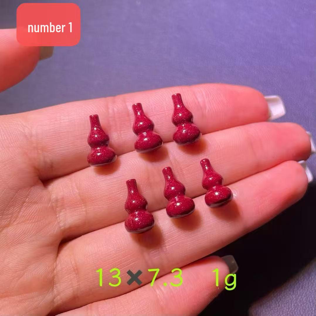 Purple Gold Sand Gourd & Cinnabar Beads for DIY Necklace, Fu Lu, Wenwan, Buddhist, Zodiac Ornaments Model 1