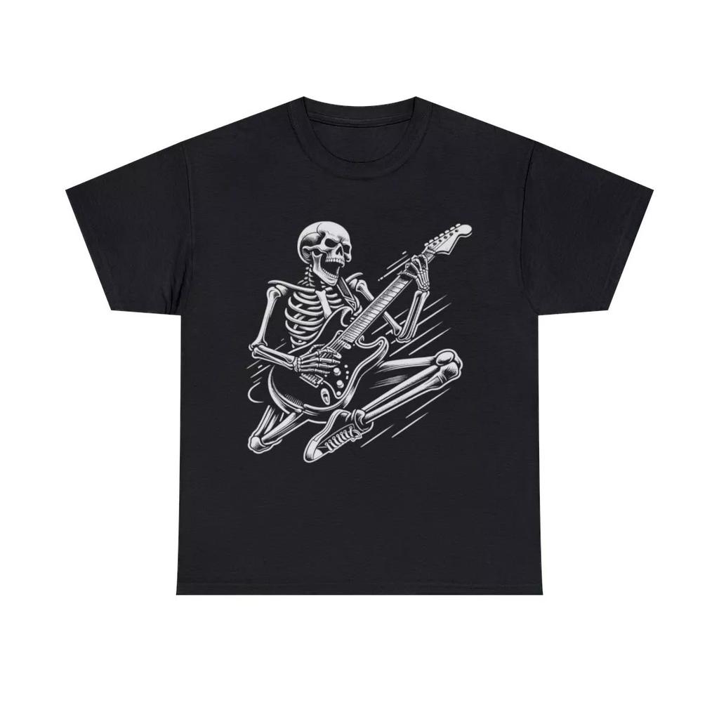 Skeleton Guitar Rock And Roll Graphic Tee Shirt, S-5XL