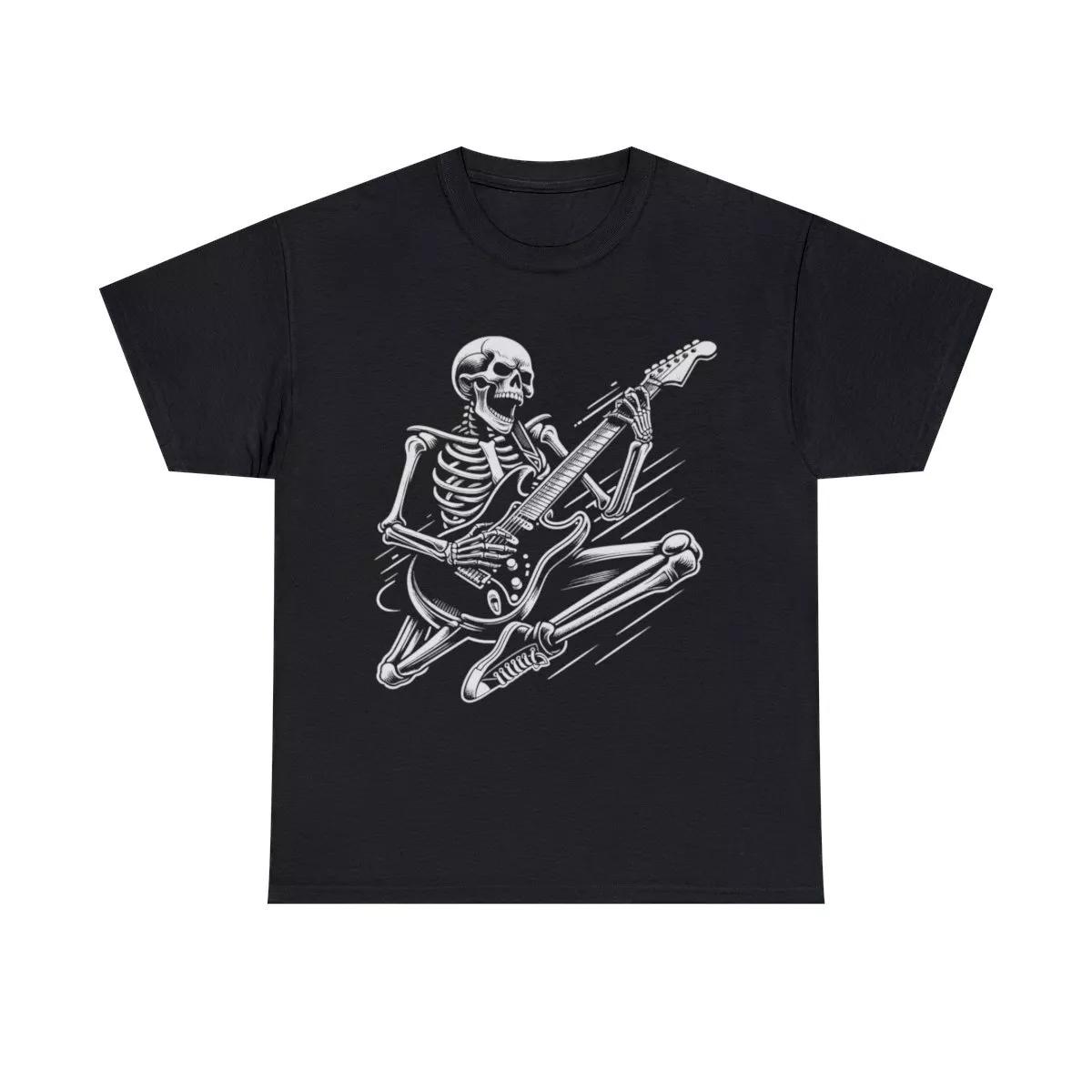 Skeleton Guitar Rock And Roll Graphic Tee Shirt, S-5XL 3XL