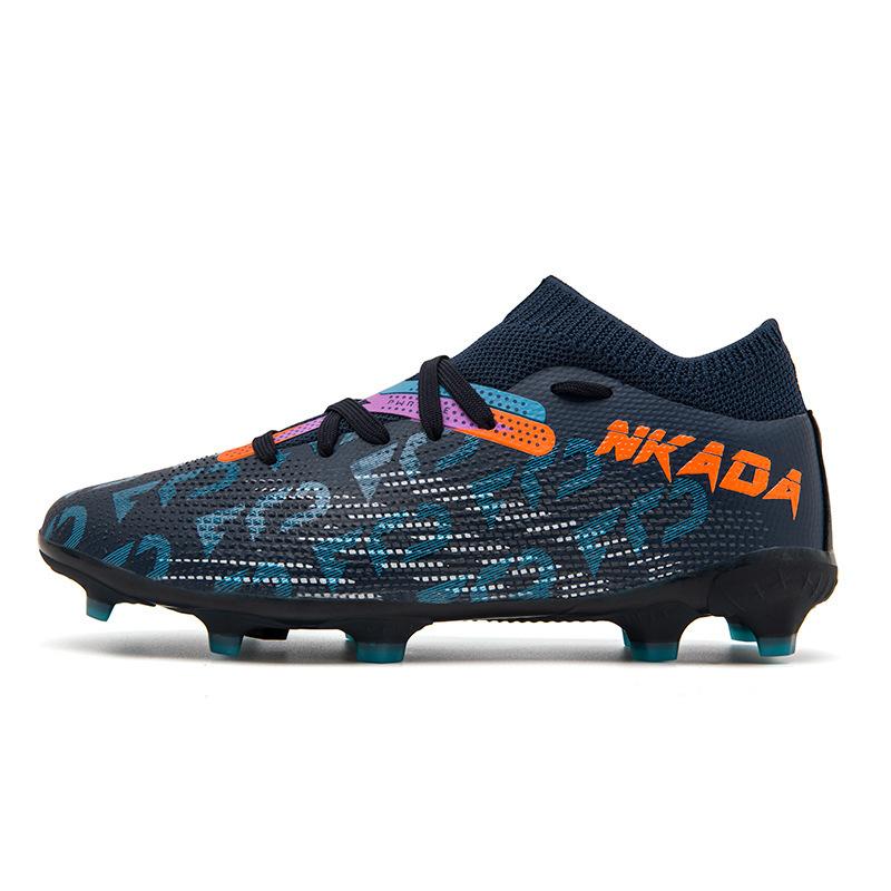 

Seamless fly-woven high-top football shoes tf broken nails artificial flat AG nails leather feet student training for boys and girls 35