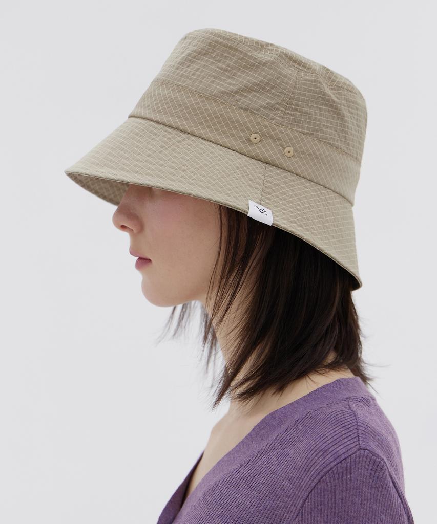 Bajal Vz Label Ripstop Bucket Hat Beige