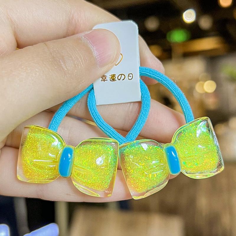 

2 шт. Флуоресцентные цветные бантики Милые эластичные резинки для волос для девочек Аксессуары для волос принцессы Детские резинки для волос Детские головные уборы