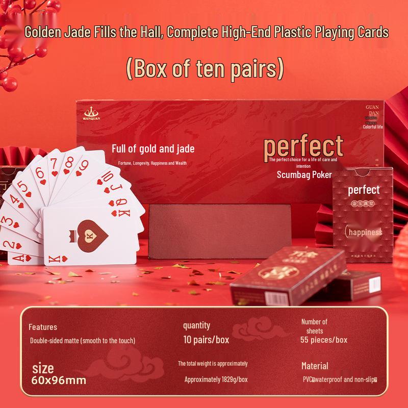 PVC Waterproof Anti-Folding Guandan Poker Playing Cards Gift Box Set