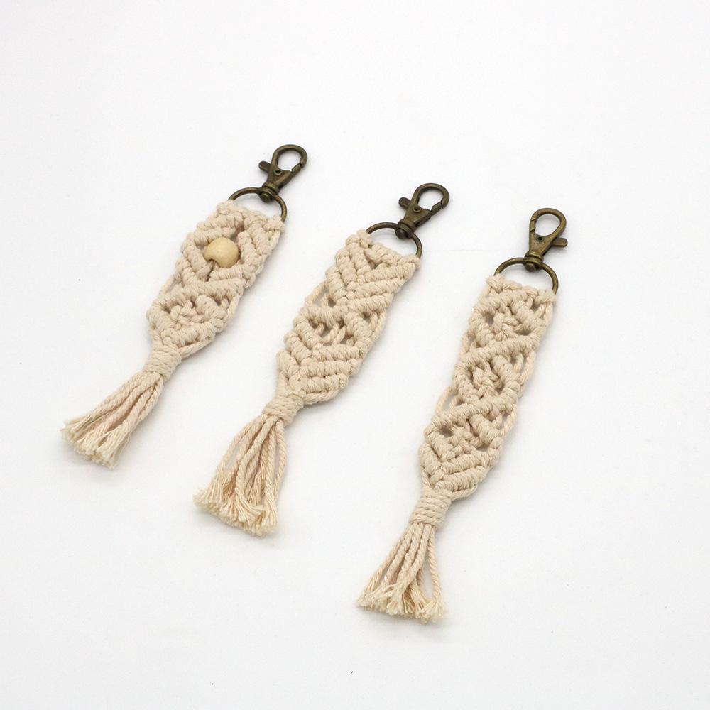 Hand-Woven Cotton Rope Keychain & Wall Hanging Pendant Decoration