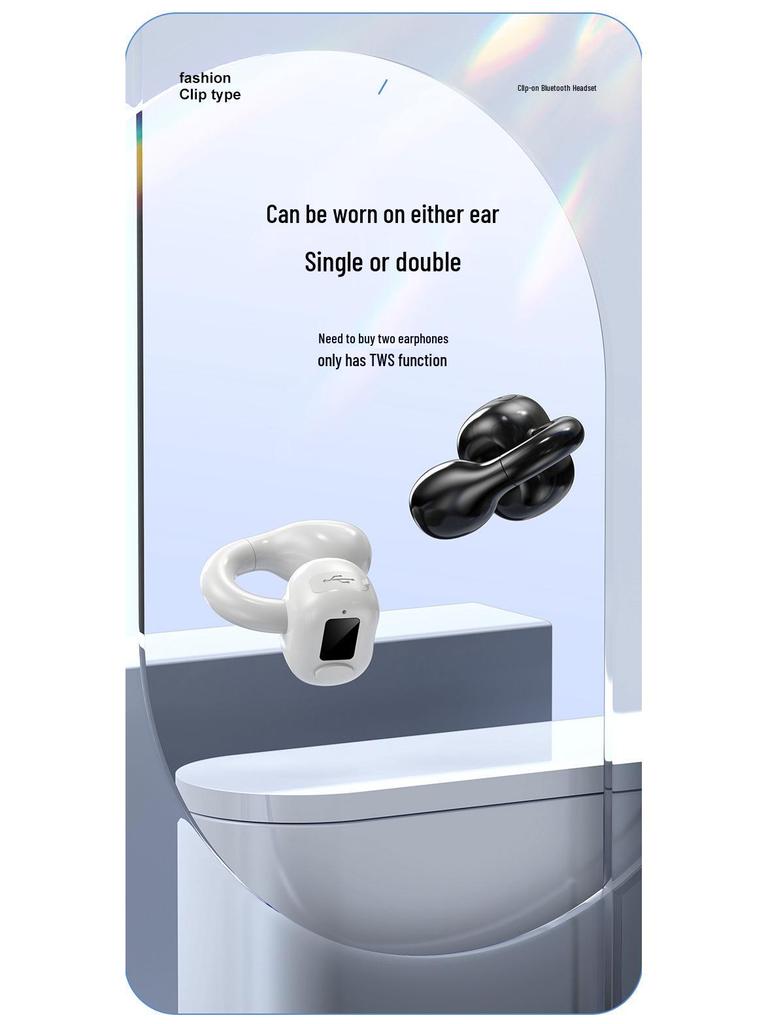 M10 Bluetooth Earbuds: New Clip-On, Dual or Single Ear, External Sound, Sports & Business Style.