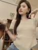 Short-sleeve Knit Sweater for Women, New Summer Trendy Irregular Student Top, Slim Fit, Hot Girl T-shirt