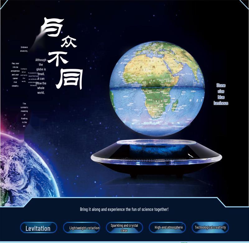 Creative 6-Inch Luminous Magnetic Levitation Globe Ornament