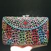 Rhinestone Evening Bag Gold/Silver/Champagne Wedding Bridal Clutch Leaves Women Dinner Prom Clutches Purses Lady Crystal Purses