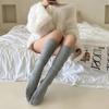 Spring Knee Length Stockings For Women White Pile Socks Fashion Girls Jk Slimming Boots Sock Japanese Calf Socks Cotton Footwear