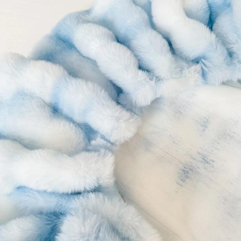 Kaninchen Plüsch Spannbettlaken mit Tiefem Taschen Winter Verdicken Warmer Matratzenschoner Weich Flauschig Doppelmatratzenbezug