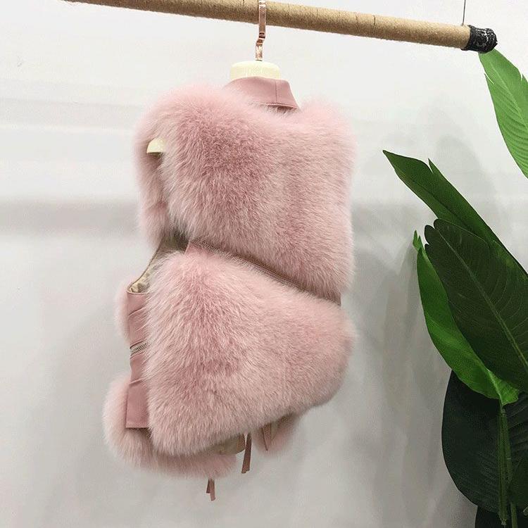 Faux  Fur Winter Short Vest Jacket for Women Warm Coat