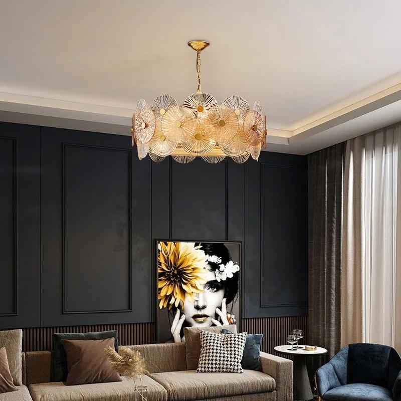 LED Art Deco Modern Stainless Steel Glass Designer Chandelier Hanging Lamp Lighting Lustre Chandelier Lighting Fixture For Foyer