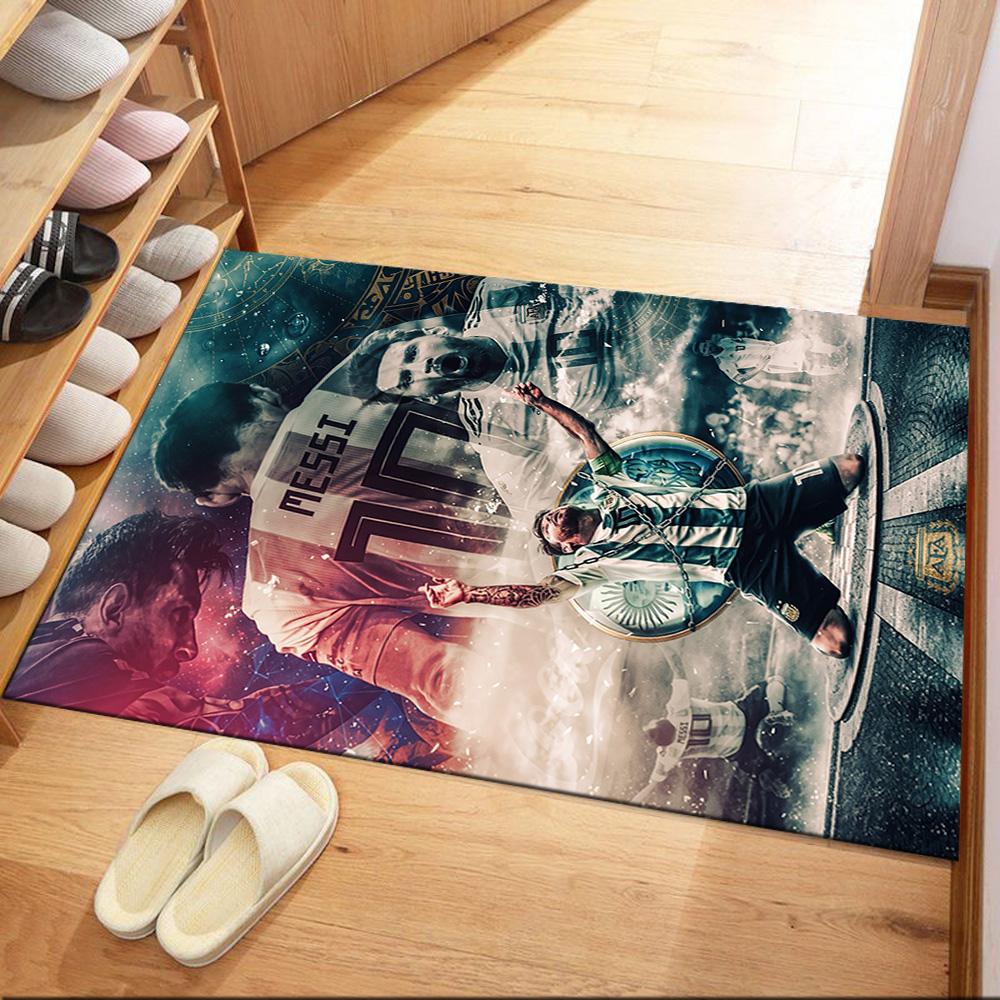 Messi 536 Fußmatten-Design für Eingangsbereich Foyer Wohnzimmer Flur Rutschfester Teppich Anime Bürodekoration Perfektes Geschenk für Valentinstag Hochzeit Geburtstag