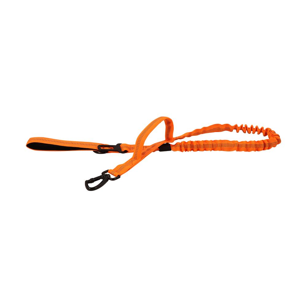 Militärische taktische Hundeleine zum Training, verstellbares, schnell lösbares, elastisches Leinenseil mit 2 Kontrollgriffen für mittelgroße und kleine Hunde orange