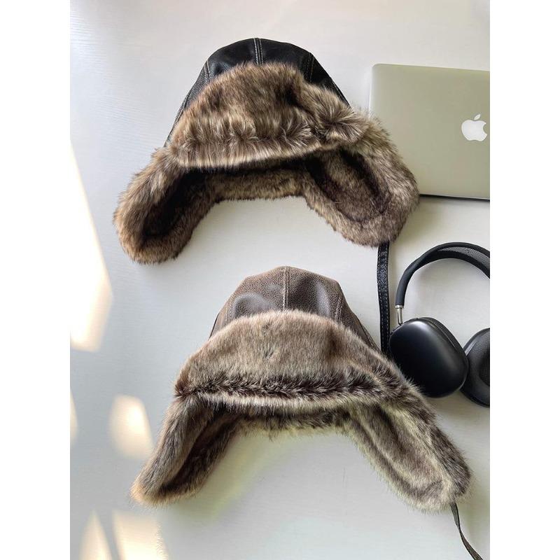 Lei Feng hat female pilot hat winter ski hat cycling windproof cold protection ear protection warm hat male Korean version hipster