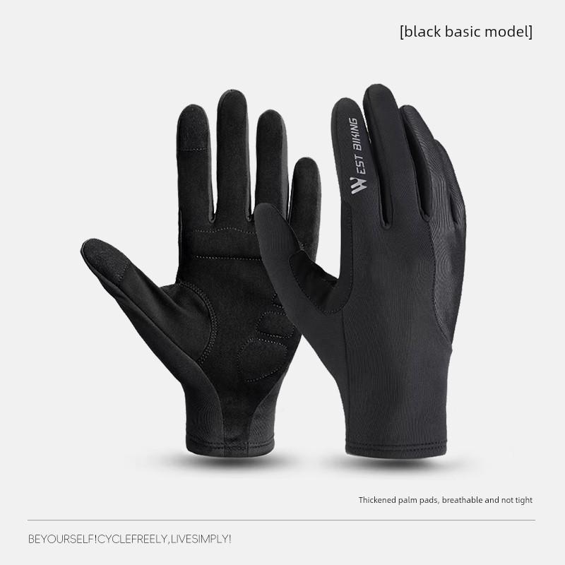 West Rider Mountain Bike Cycling Gloves Autumn and Winter Shock Absorbing Anti-Slip Long Finger Gloves Road Bike Sports Full Finger Gloves