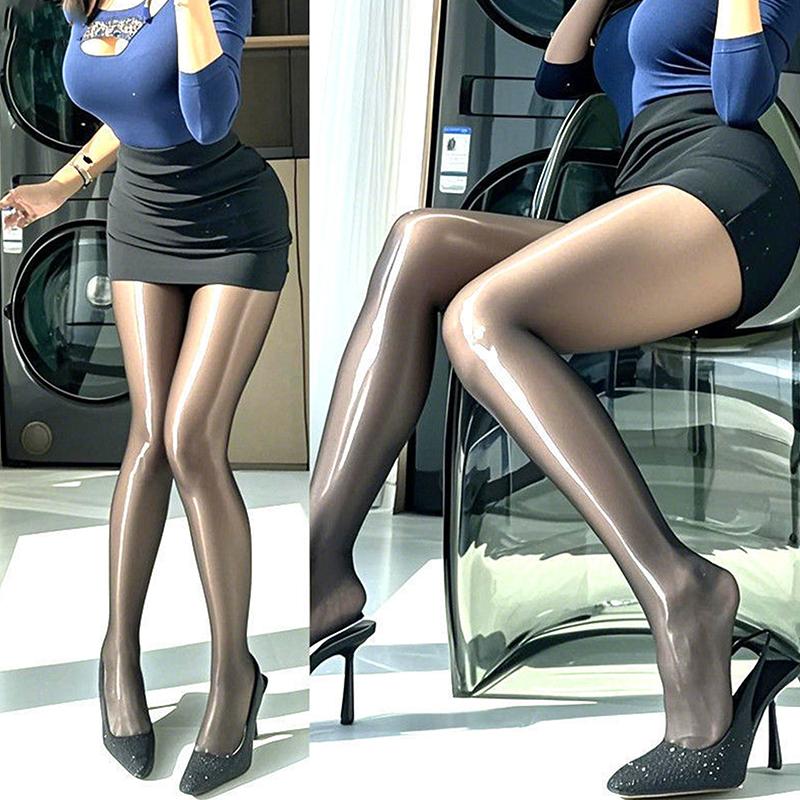 Sexy Shiny Glossy Pantyhose Smooth Horse Oil Socks Anti-Hook Gloss Pantyhose High Waist Aurora Stockings Ultra-Thin Long Socks