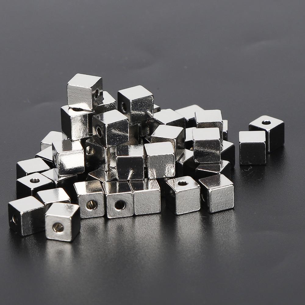 50pcs Stainless Steel Square Spacer Beads Steel DIY Necklace Accessories  DIY Jewelry Making