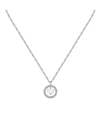Colar Argola de Aço com Cristal Transparente LPS10ASD17 Para Mulheres