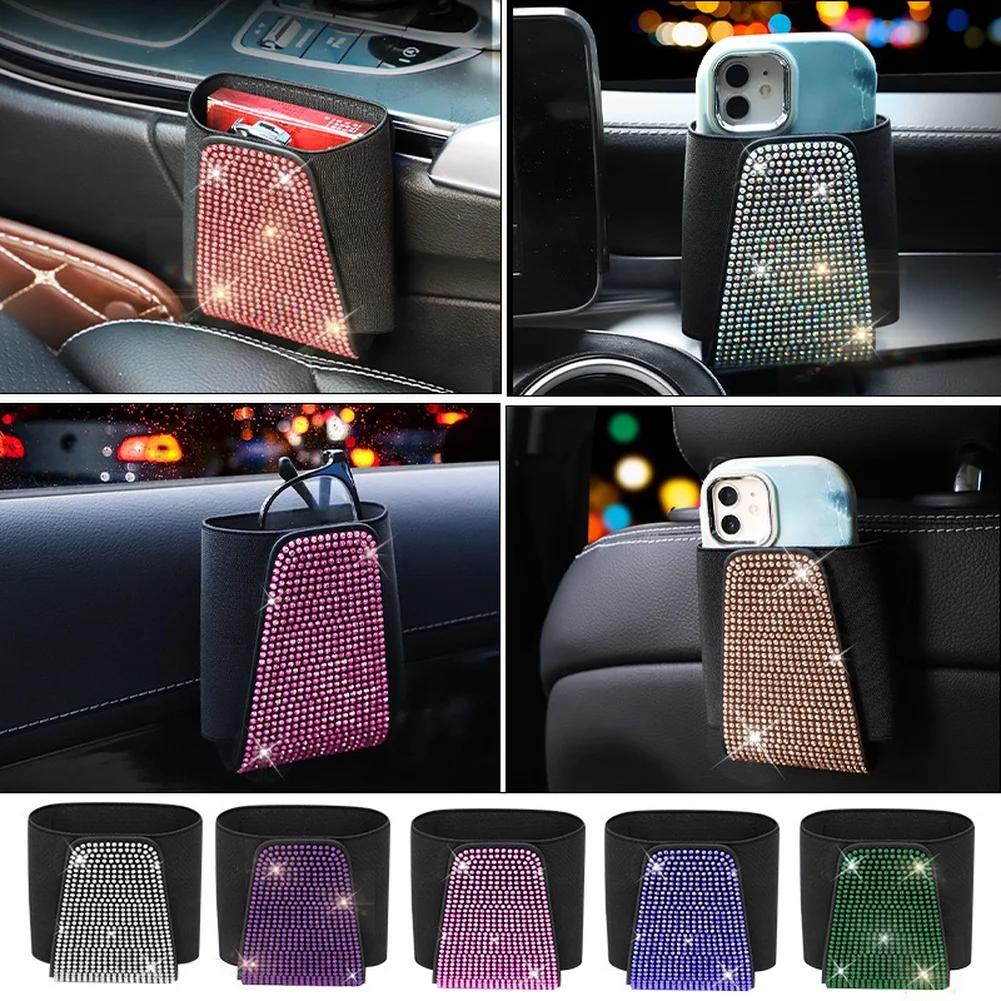 Auto Sunglasses Clip Rhinestone Holder Portable Eyewear Holder Card Ticket Clip Car Interior Accessory