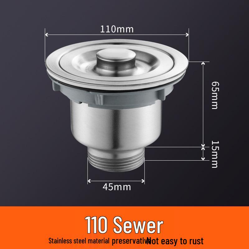 Stainless Steel Kitchen Sink Drainage Set with Leakproof Stopper (110)