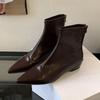 Fashion Fashion Shoes With Height Increasing Women Ankle Modern Boots Pointed Toe Ladies Stretch Short Boots Female Zippers Shoes Lady