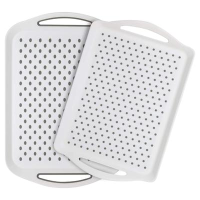 2 Pieces Anti-Slip Food Serving Tray with Handles Dinner Trays Small Drink Tray Breakfast Tray Bed Food Trays for Eating