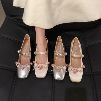 Sapatos Mary Jane para Mulheres Bombas de Salto Baixo Salto Bloco Robusto Sapatos de Vestir Confortáveis Casuais Femininos Bico Quadrado Fechado Tira no Tornozelo Bombas Mary Janes