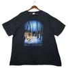 Vintage 90s Wild Earth Wolf Pack Moon Human-i-Tees Black T-Shirt Mens XXL USA Unisex T-Shirt