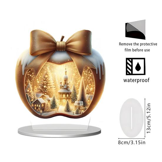 Acrylic Fruit Sign 2D Flat Fruit Decorative Desktop Sign with Stand for Home Office Shelf Mantel Table Decor