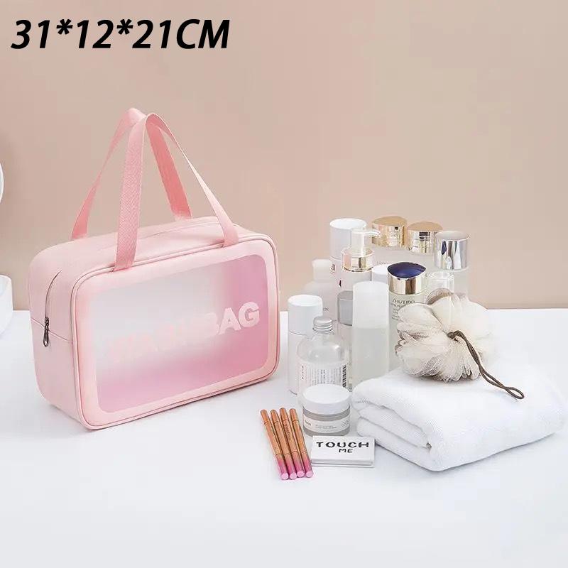 Women'S Travel Waterproof Cosmetic Bag Transparent Shower And Pool Bag Cosmetic Organizer Vanity Case
