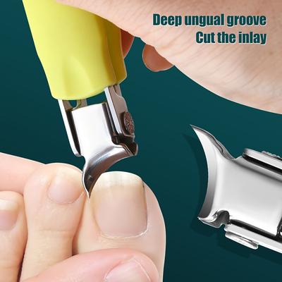 Stainless Steel Anti-splash Slanted Mouth Nail Clipper for Ingrown Nails, Portable and Household Use
