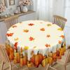 1 Piece, Thanksgiving Tablecloth, Autumn Harvest Pumpkin And Maple Leaf Design, Rectangular Round, Polyester Fabric
