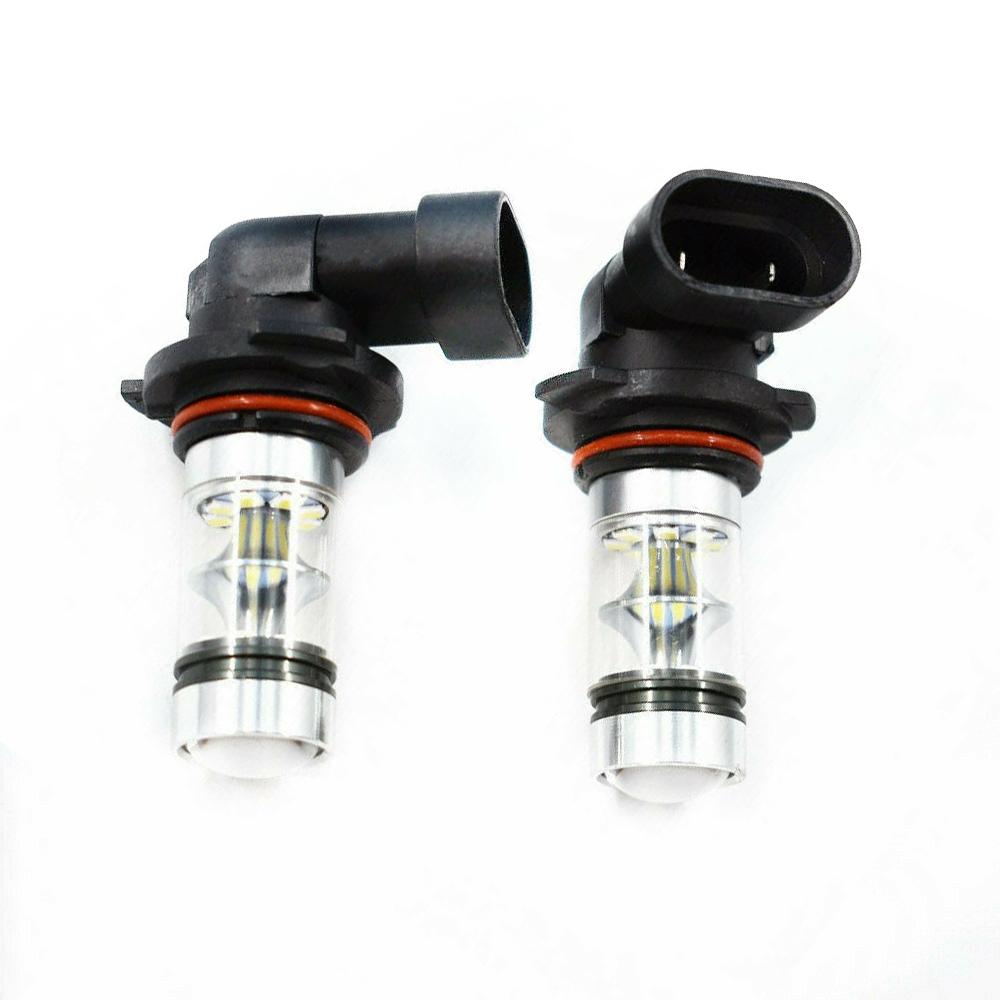 Lot de 2 ampoules à LED COB 9005 HB3 H10 9145 9140 blanches 6000K de 12 V, 7,5 W, 1600 Lumens en aluminium pour phares anti-brouillard