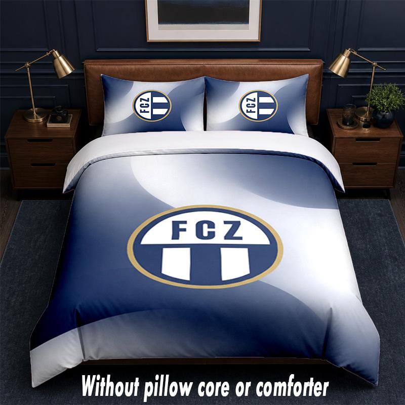 FC Zürich Design Bed Bedding Set 1 Duvet Cover + 2 Pillowcases Soft Breathable Household Bed Linens