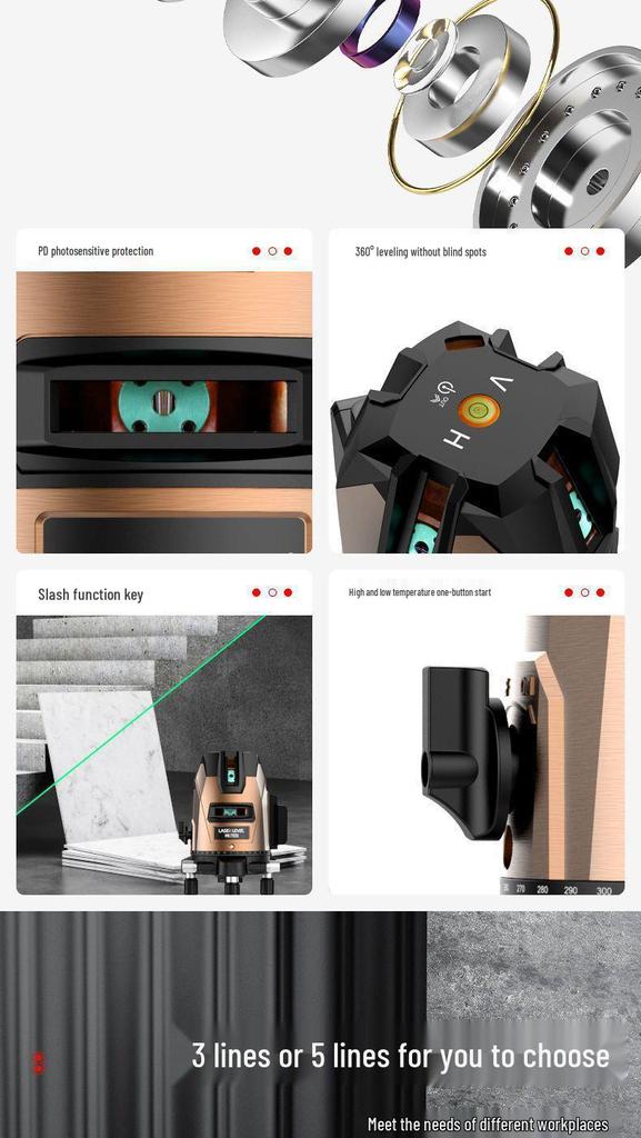 High-Precision 35-Line Outdoor Green Laser Level with Digital Display and Automatic Self-Leveling