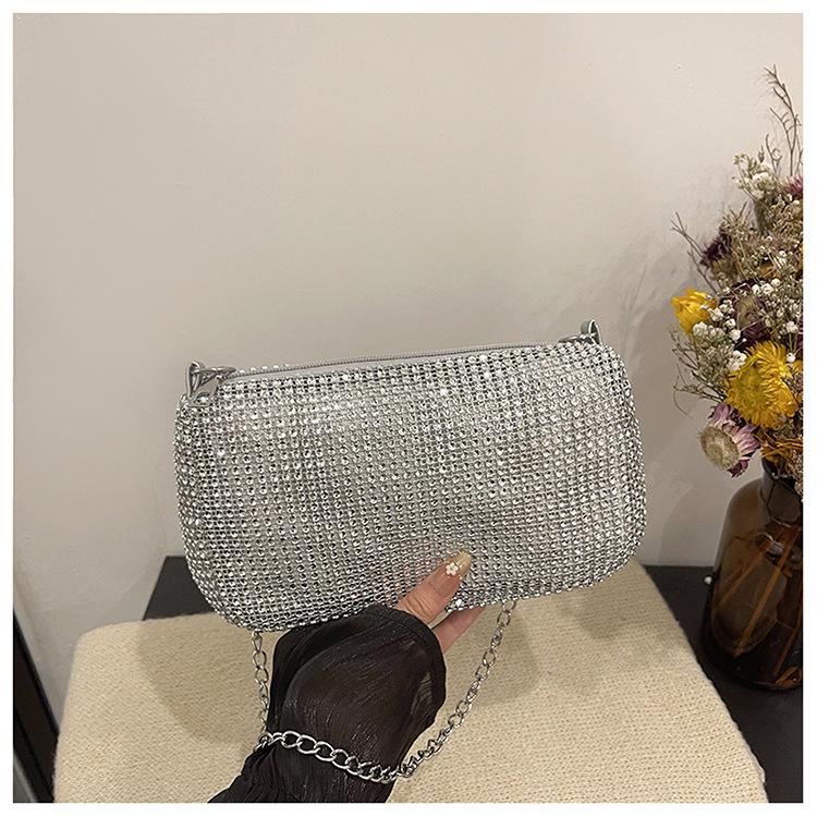 Women's Shiny Rhinestone Bucket Bag - Handmade Sequin Crossbody & Handheld Bag