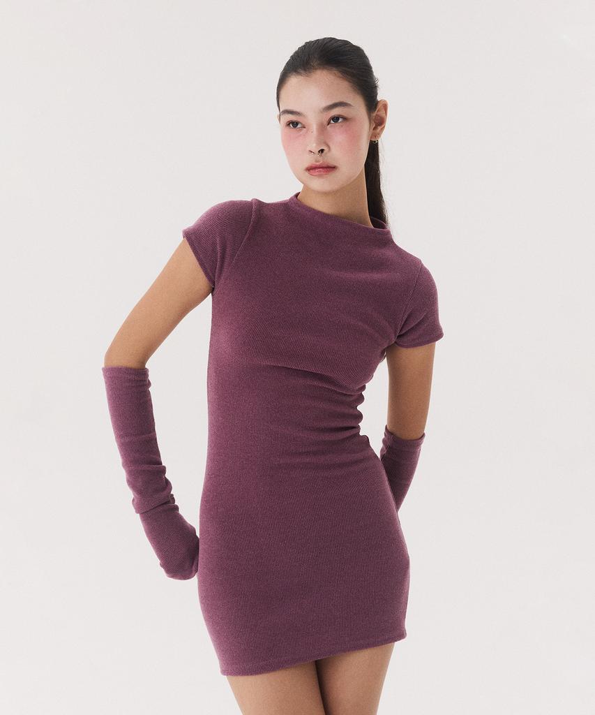 Kkuape Knit Onepiece & Warmer Set_Purple