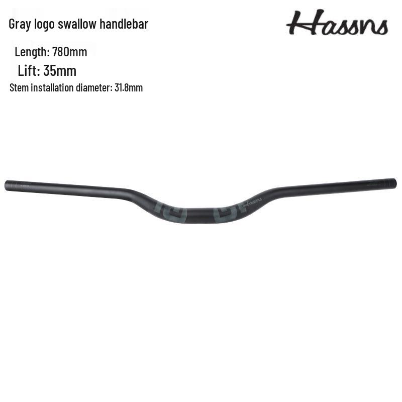 HASSNS Mountain Bike Swallow Handlebar, 31.8/35mm Diameter, AM DH Downhill, 25/35/55mm Rise