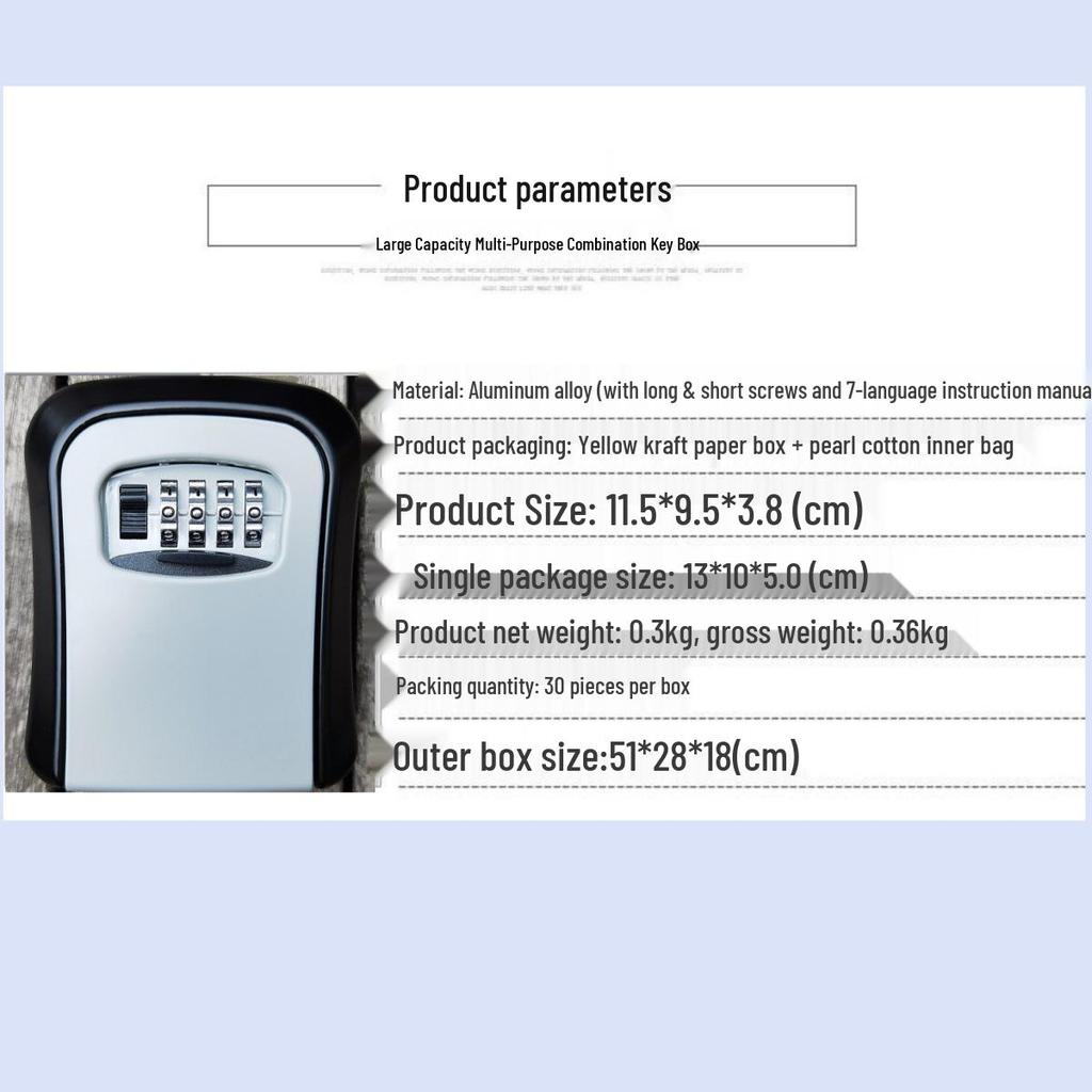 Wandmontierter Diebstahlsicherer Metallschlüsselkasten mit Katzenaugen-Dekoration und Passwortspeicher