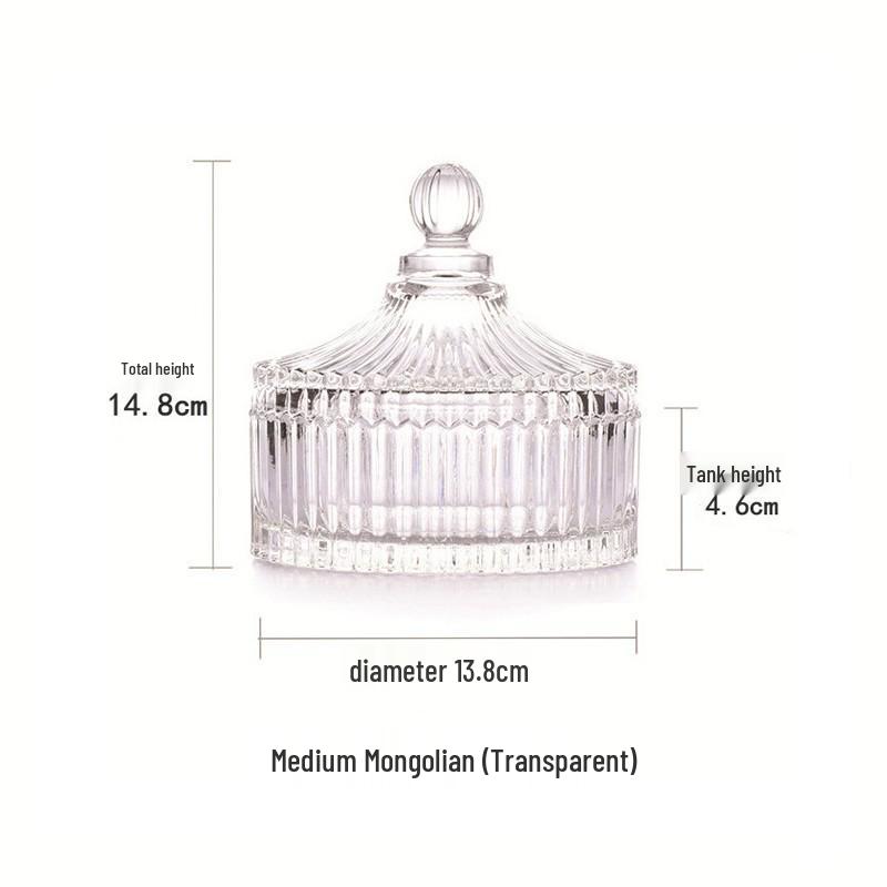 European Glass Bowl Jewelry Box: Crystal Demagnetization Purification Jar with Omamori Salt and Lid