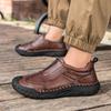 39-48 Men's Leather Casual Shoes Handmade Soft  Working Boots Leather Ankle Boots Large Size Driving Moccasins Boots
