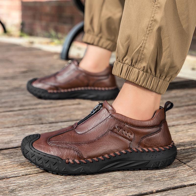 39-48 Men's Leather Casual Shoes Handmade Soft Working Boots Leather Ankle Boots Large Size Driving Moccasins Boots