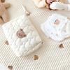 Cotton Embroidery Diaper Bag with Zipper Portable Reusable Nappy Sanitary Pads Organizer Stroller Handbag for Baby Supplies
