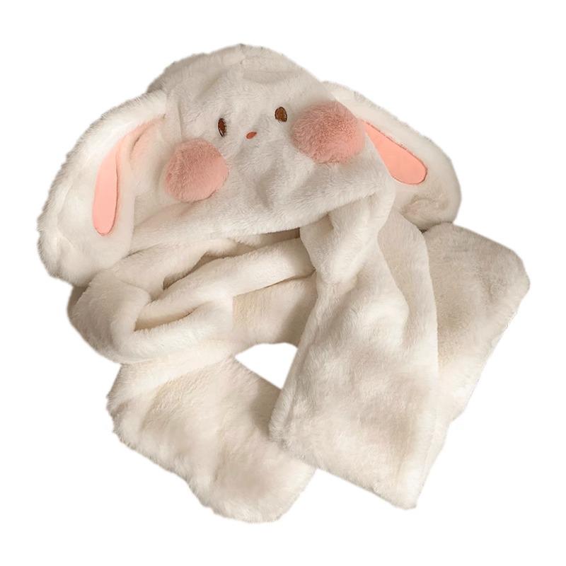 Women's Winter Rabbit Plush Hat, Scarf & Gloves Set - Cute, Thick, and Windproof.