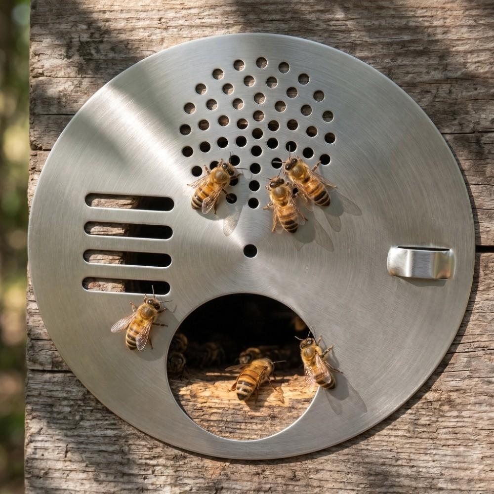 5Pcs Stainless Steel Beehive Entrance Gate Silver Beehive Nest Door Beekeeping