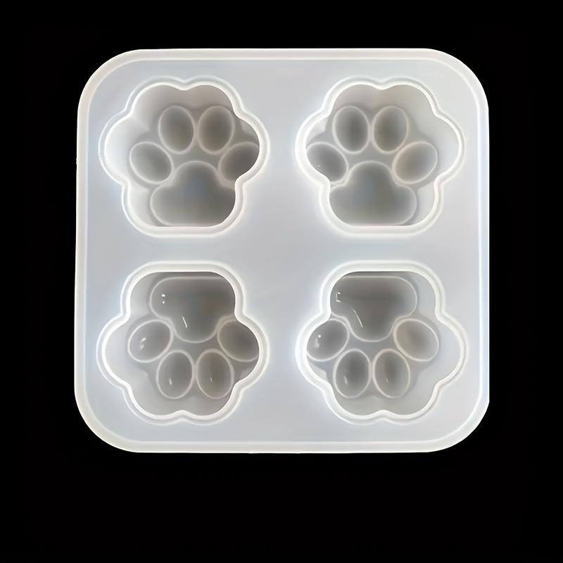 

1 шт. Прочная силиконовая мини-форма для кошачьей лапки, 4-секционная квадратная форма для литья смолы, цветные отпечатки лап для изготовления своими руками ювелирных изделий, брелоков, свечей, мыла