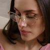 2025 Trending Oval Cat-Eye Sunglasses for Women Fashion Retro Y2K Metal Frame Sun Glasses UV400 Protection Wholesale